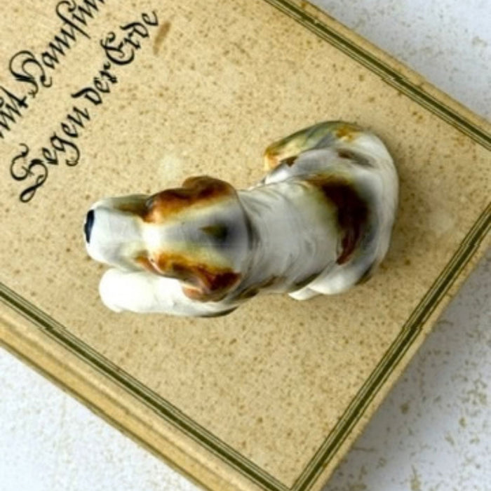 Vintage Hand Painted Ceramic Dog Figurine