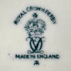Close-up of Royal Crown Derby backstamp with crown mark, MADE IN ENGLAND, and small 1939 date cipher.
