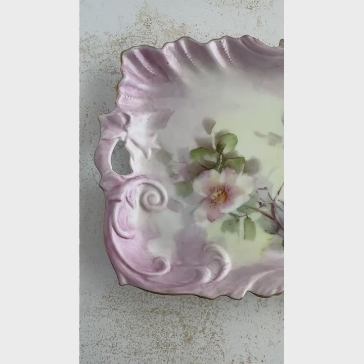 Short panning video of rose floral tray, showing front in natural light